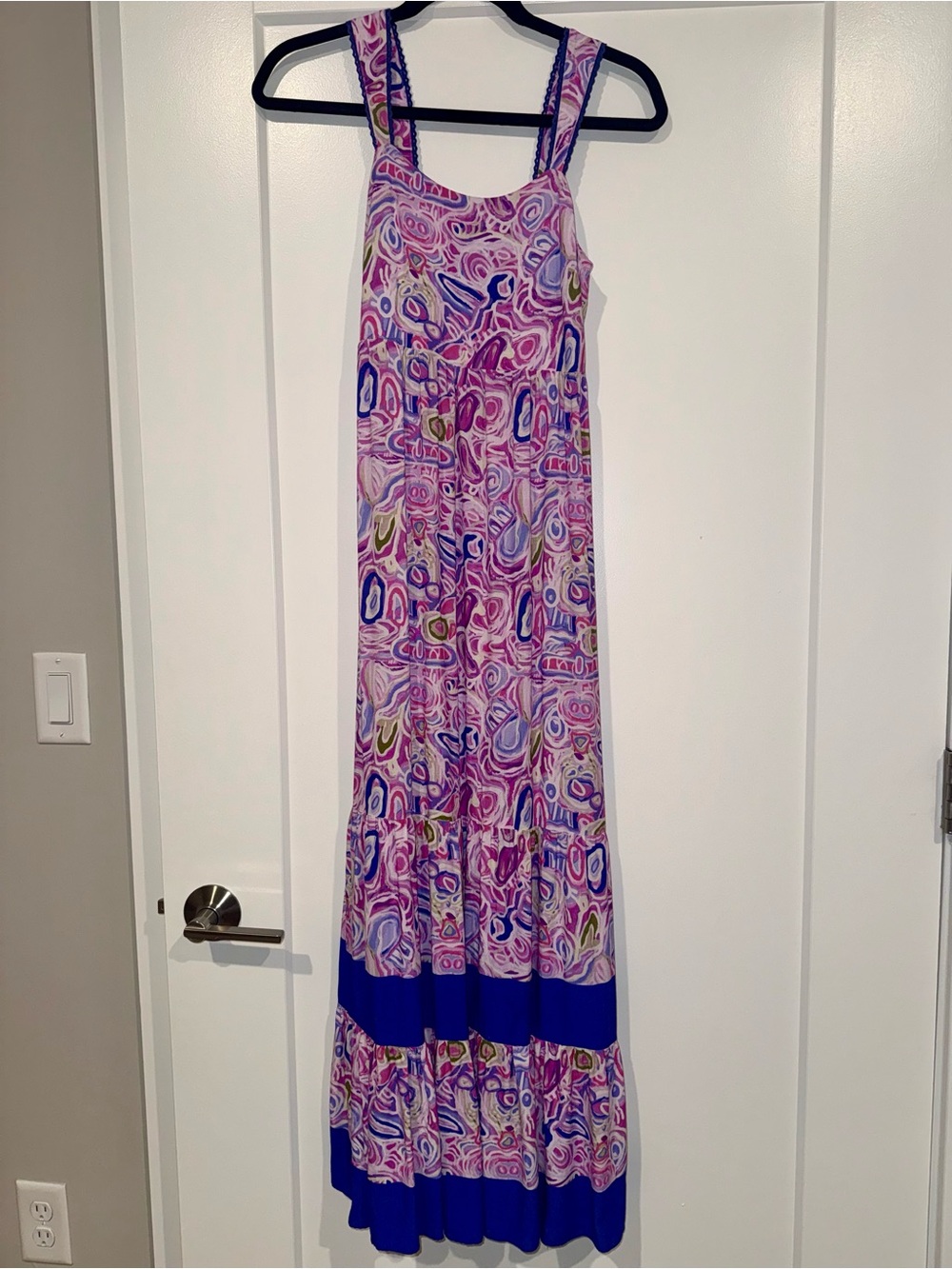 Celina Moon Pink & Blue Printed Maxi Dress